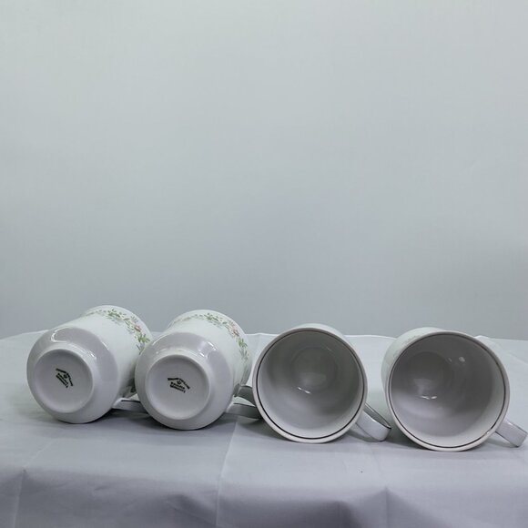 Johann Haviland Bavaria Germany Floral Coffee Tea Cups Porcelain Silver Trim 4 - Picture 6 of 6